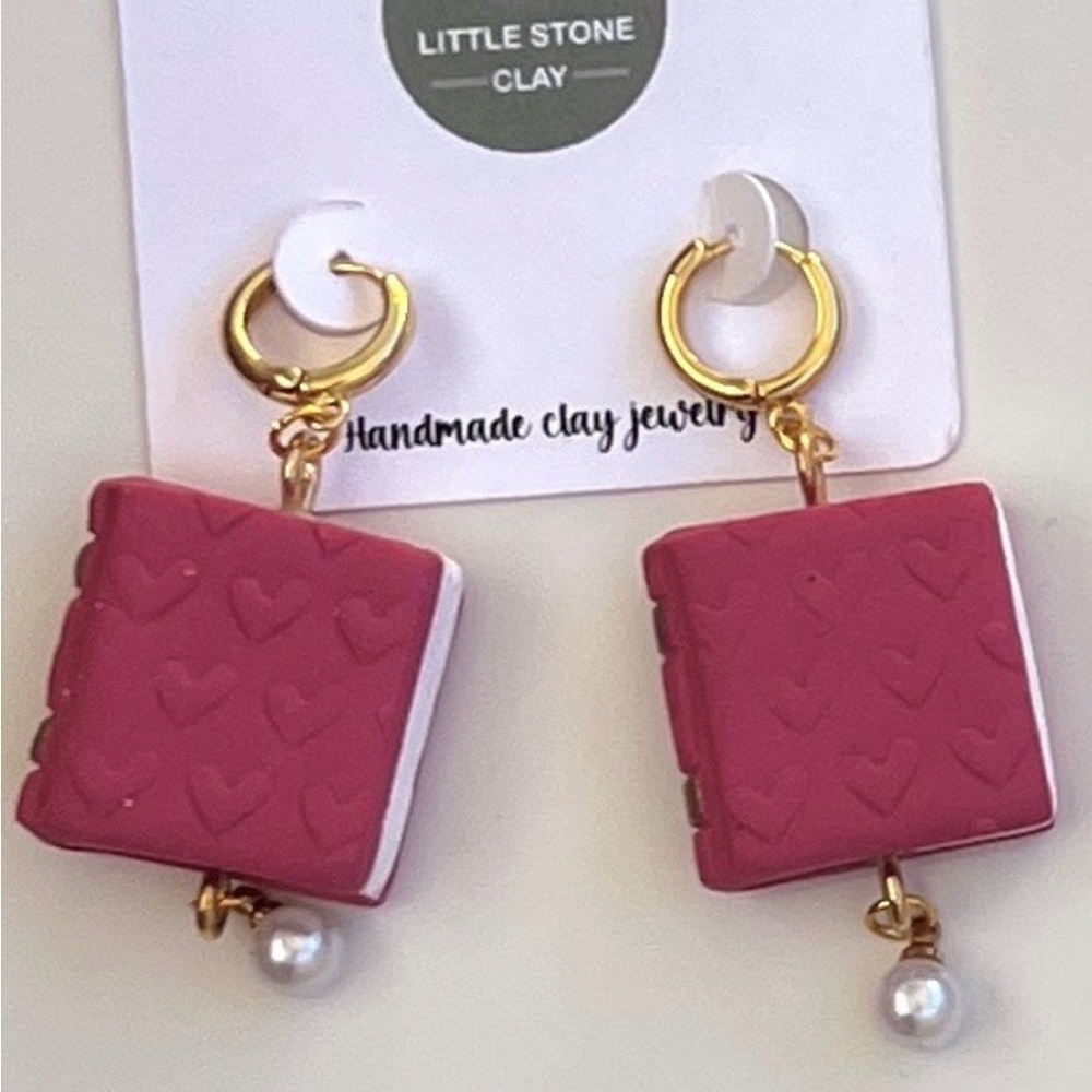 Handmade Book Earrings - Picture 2 of 2